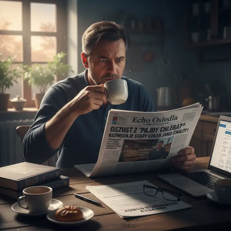 Prawnik i klient przygotowują pozew o ochronę dóbr osobistych za zniesławienie w lokalnej gazecie, analizując artykuł prasowy i dowody