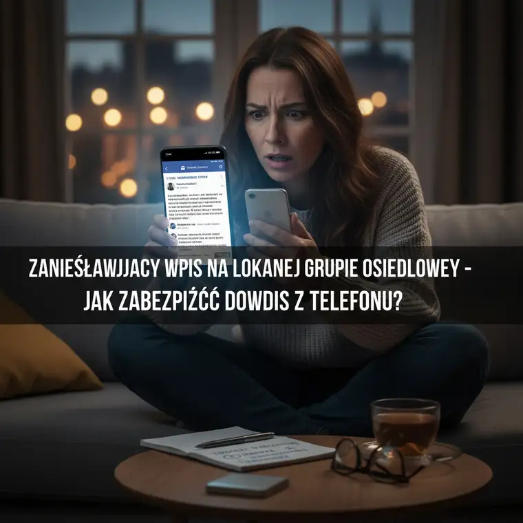 Notariusz sporządza protokół otwarcia strony internetowej z dowodami zniesławienia z lokalnej grupy osiedlowej