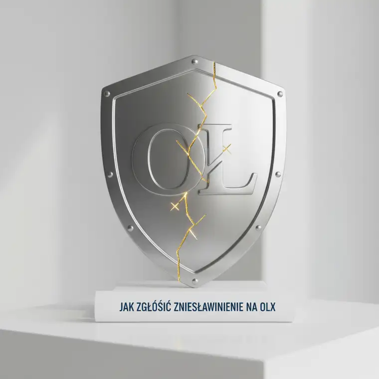 Sprzedawca na OLX czytający opinie na laptopie, zastanawia się jak zgłosić zniesławienie w opinii na OLX i chronić swoje dobre imię